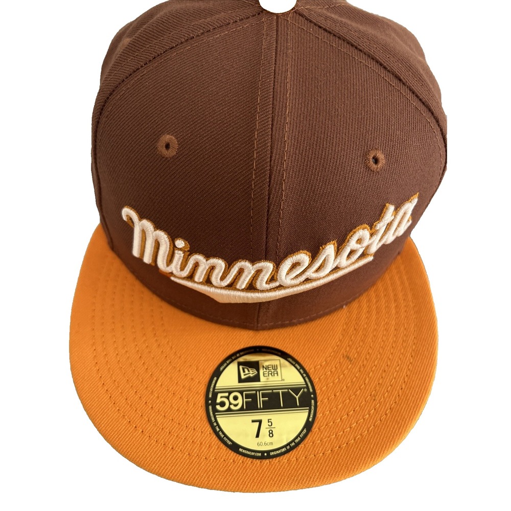 Minnesota Twins NEW ERA Tiramisu Brown 59FIFTY Hat‎ Cap Size 7 5/8 NWT